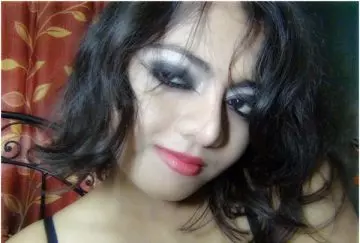 Final look with gothic eye makeup