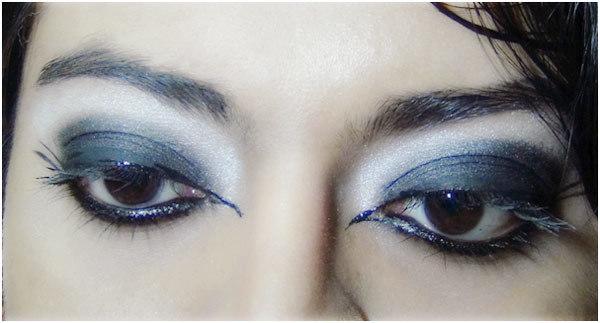 Step 9 of applying gothic eye makeup