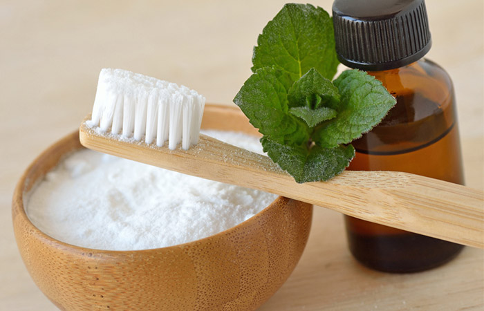 Peppermint oil for good oral health.