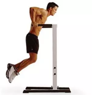 Parallel bar dips exercise