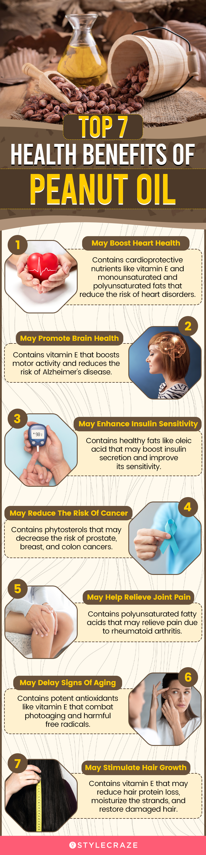 top 7 health benefits of peanut oil (infographic)
