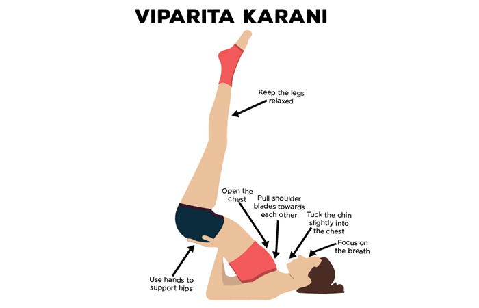 Viparita karani - yoga poses for nausea