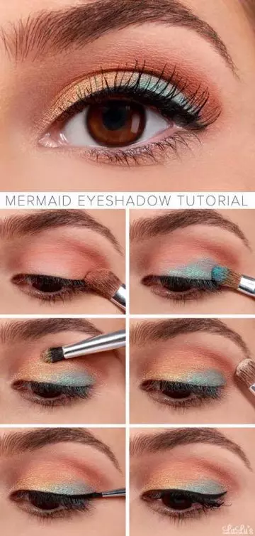 Makeup tutorial for mermaid eyeshadow