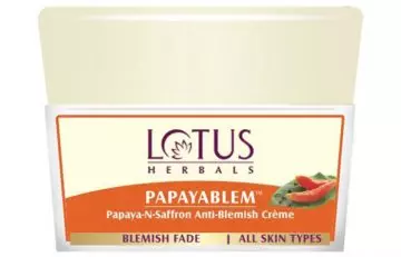 13. Lotus Herbals Papayablem Papaya-N-Saffron Anti-Blemish Cream