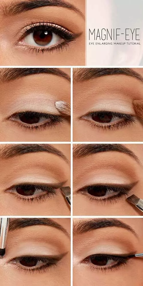 Makeup tutorial for eye enlarging