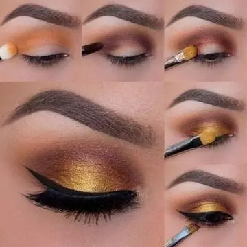 Makeup tutorial for foiled sunset eye