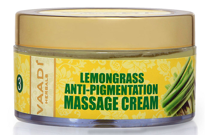 2. Vaadi Herbals Lemongrass Anti-Pigmentation Massage Cream