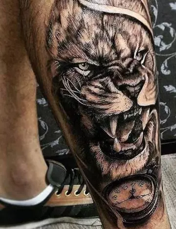 3D Leo Lion Arm Tattoo