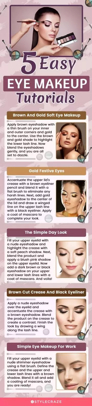 5 easy eye makeup tutorials (infographic)