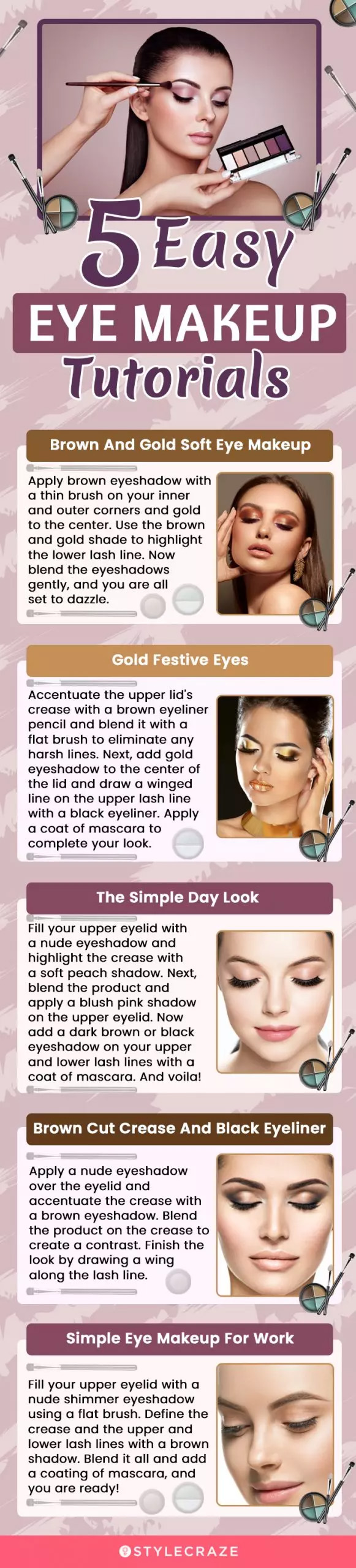 5 easy eye makeup tutorials (infographic)