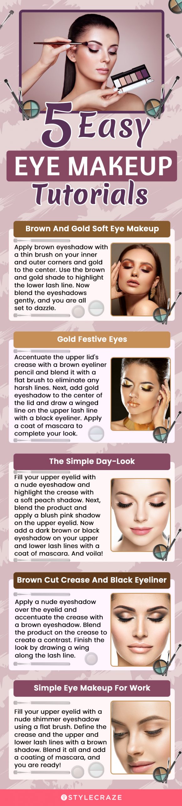 5 easy eye makeup tutorials [infographic]
