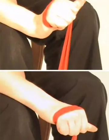 Resistance band wrist extensor exercise