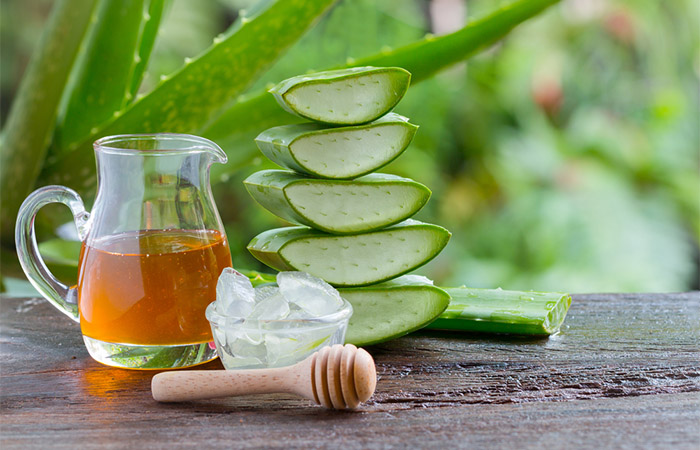 Aloe vera and honey for acne