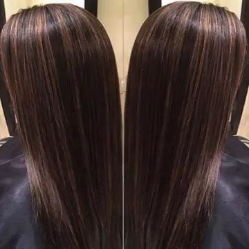 Black with coffee color hair highlight