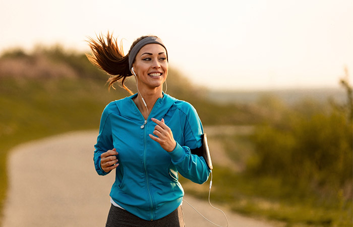 Healthy woman jogging