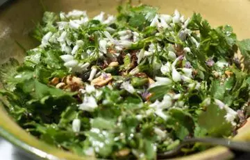 Refreshing and healthy cilantro shallot green salad