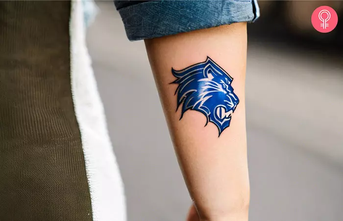 Detroit lion tattoo on the hand