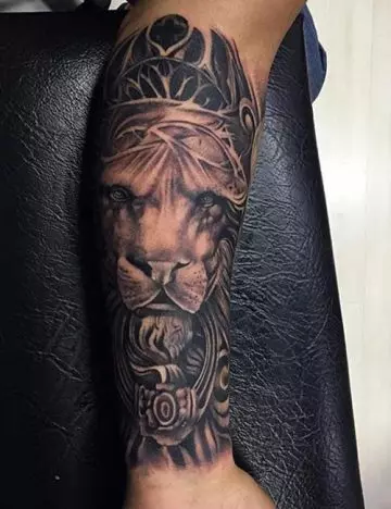 Inner Forearm Lion Tattoo