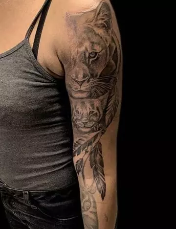 Iron Lion Tattoo Sleeve