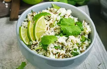 Super quick and refreshing lime cilantro rice