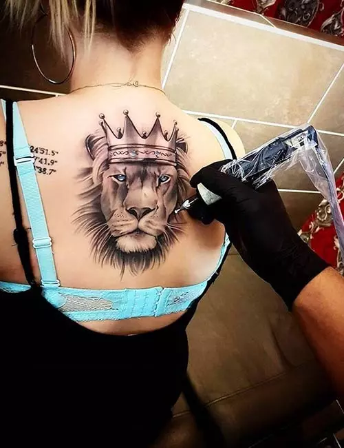 Lion Back Tattoo