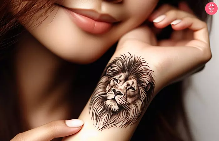 Lion line tattoo on the wrist