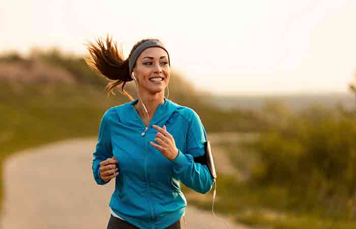 Woman jogging with high energy level