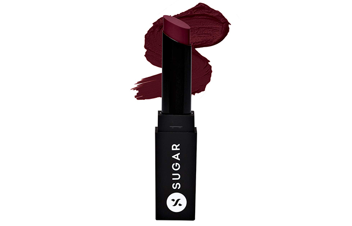 SUGAR Cosmetics It's A-pout Time! Vivid Lipstick – 10 True Oxblood