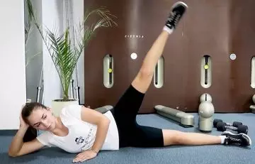 Side lying leg raise exercise for legs and thighs
