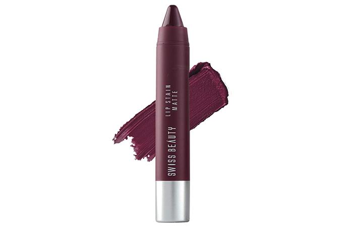 Swiss Beauty Stain Matte Lipstick – Burgundy