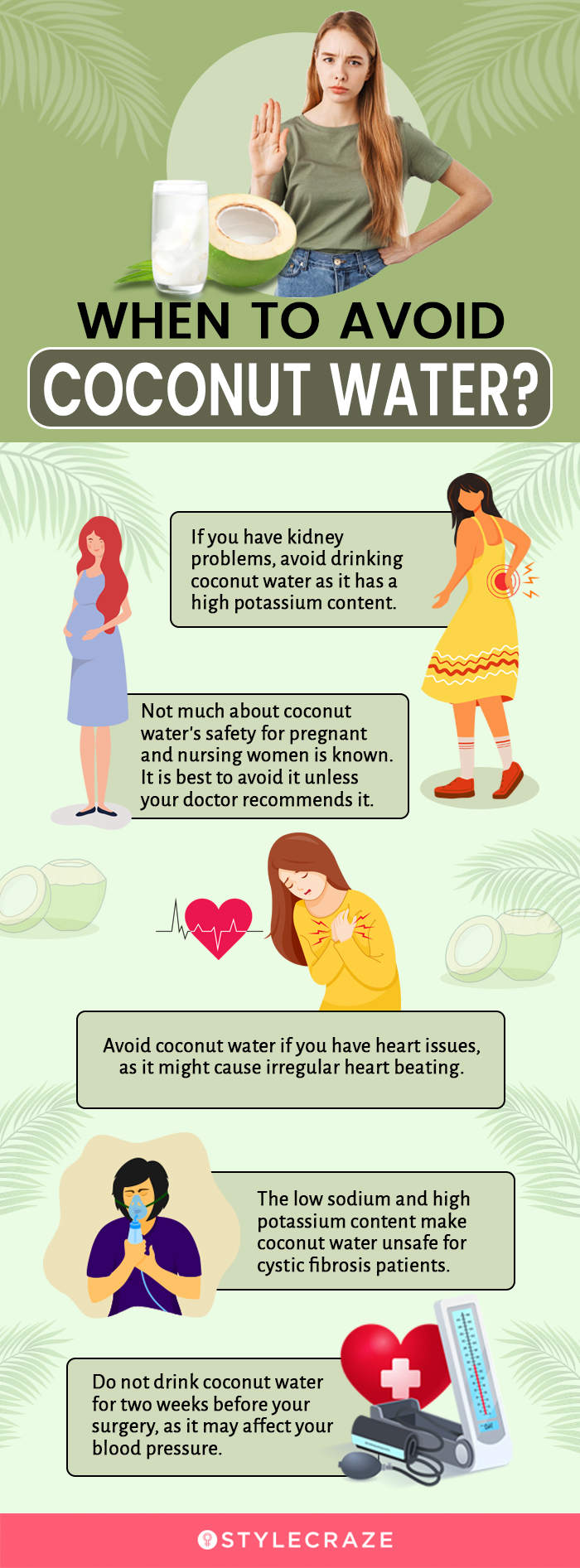 when to avoid coconut water (infographic)