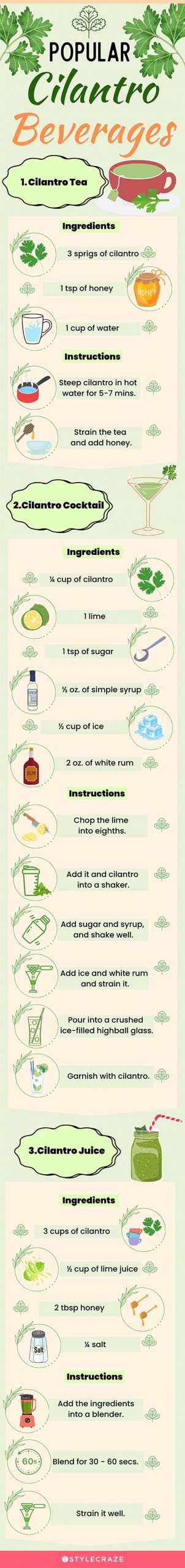 cilantro beverages (infographic)