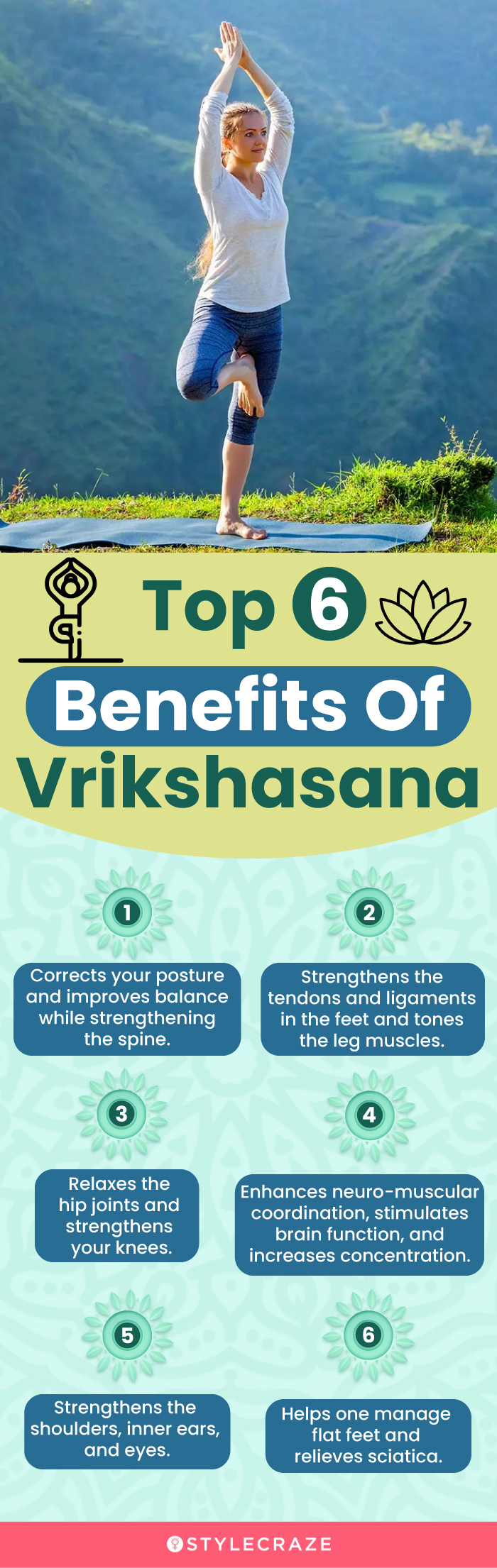 top 6 benefits of vrikshasana (infographic)