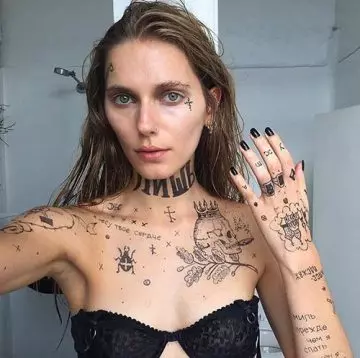 Prison face tattoo design