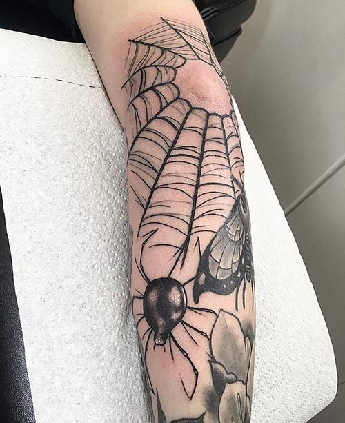 Prison cobweb tattoo design