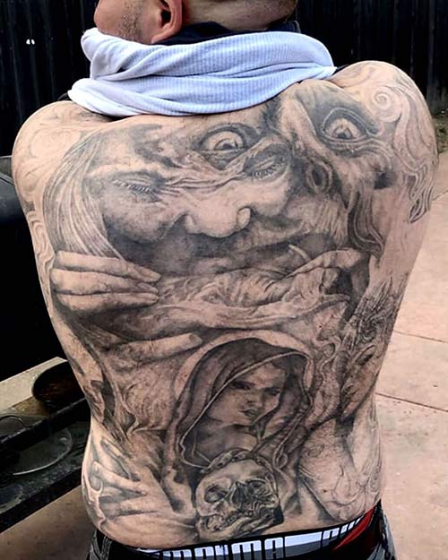 Scary prison tattoo design