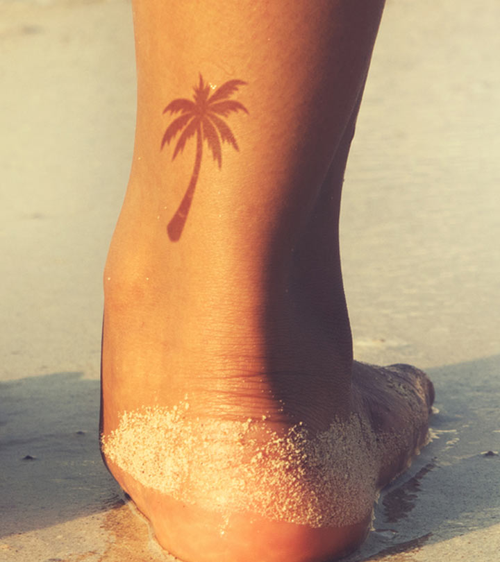 palm tree tattoos ankle