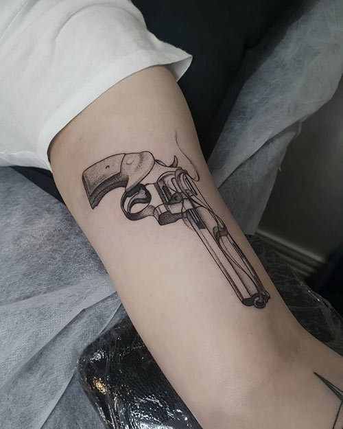 Prison gun tattoo design