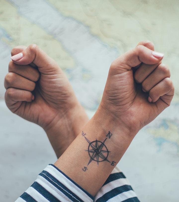 feminine compass tattoo