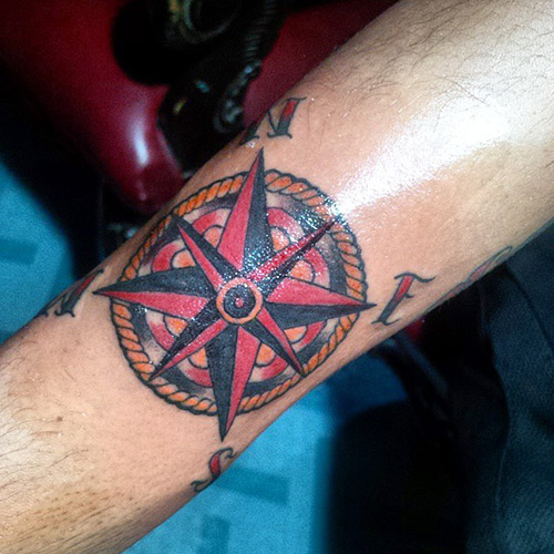 Star compass tattoo design
