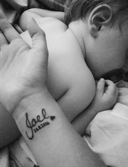 Baby Name Tattoo On Wrist