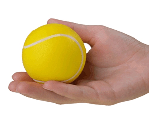 Ball squeeze exercise for tennis elbow