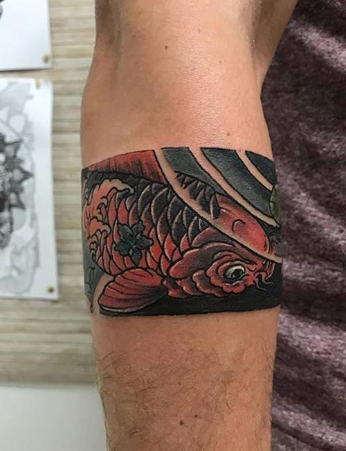 Band koi fish tattoo design