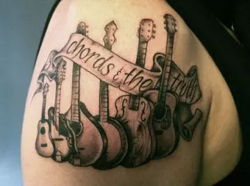 Band of guitars tattoo design