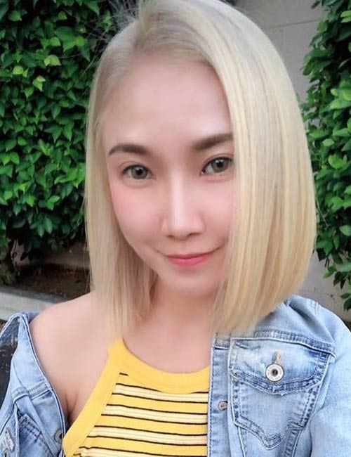Blonde bob Japanese hairstyle for women