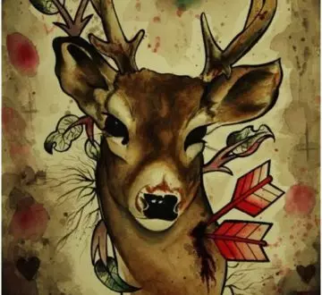 Colored deer tattoo design