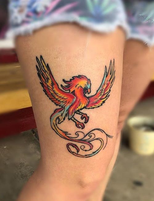 Cute phoenix tattoo design