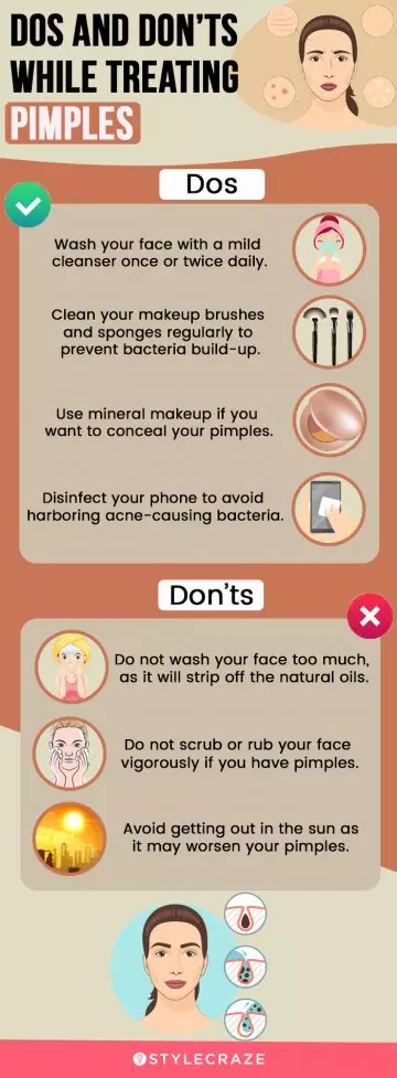 dos and don’ts while treating pimples (infographic)