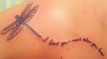 dragonfly with quote tattoo