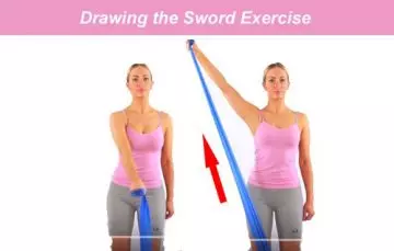 Drawing the sword exercise for tennis elbow